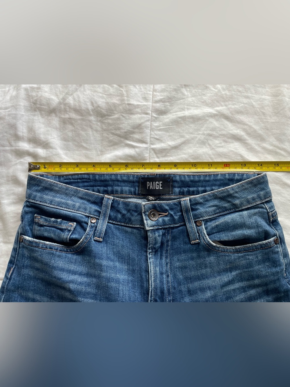 Paige Nellie Wide Leg Cropped Culotte Jeans 26 Effie Blue Casual Classic Chic - Picture 10 of 12